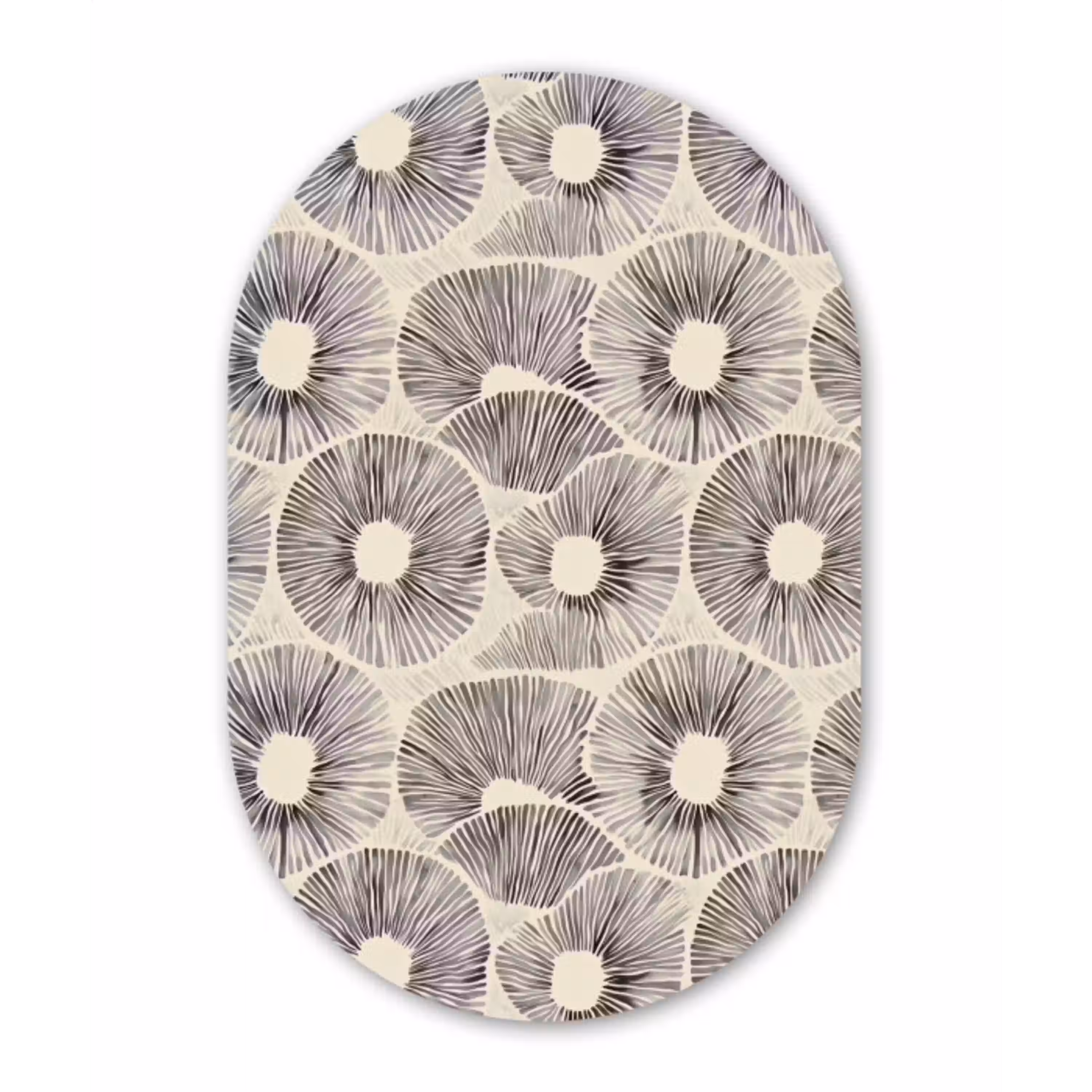 Cirkels - Patroon - Zwart Wandcirkel Ovaal Aluminium middel 839 -3d