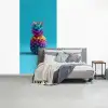 Ananas - Regenboog - Blauw - Popart fotobehang vinyl groot -slaapkamer