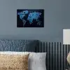 Wereldkaart - Waterstructuur - Blauw poster papier klein -sfeer2