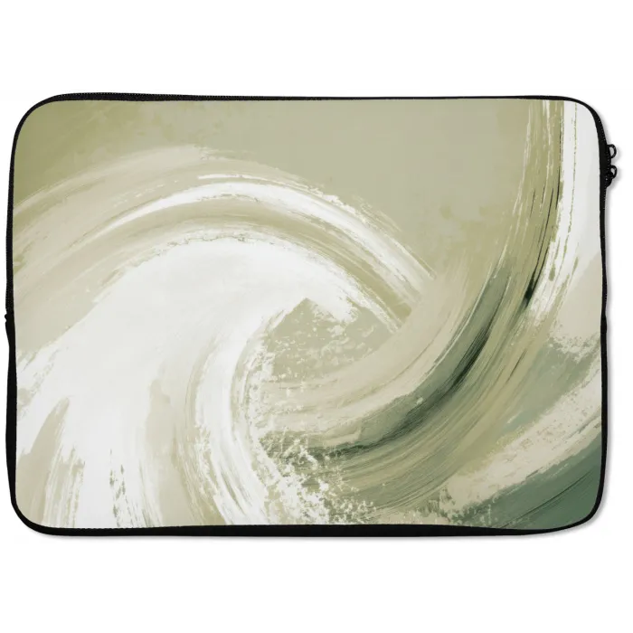 Abstract - Penseelstreken - Golven - Groen laptophoes neopreen klein -zkaufland3dotto