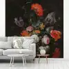 Stilleven met bloemen en een horloge - Schilderij van Abraham Mignon fotobehang vinyl groot -woonkamer