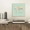Wereldkaart - Realistisch - Kaart aluminium wit klein -sfeer1