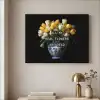 Quotes - Bloem - Tulp - Geel Textielframe zwart klein -sfeer2