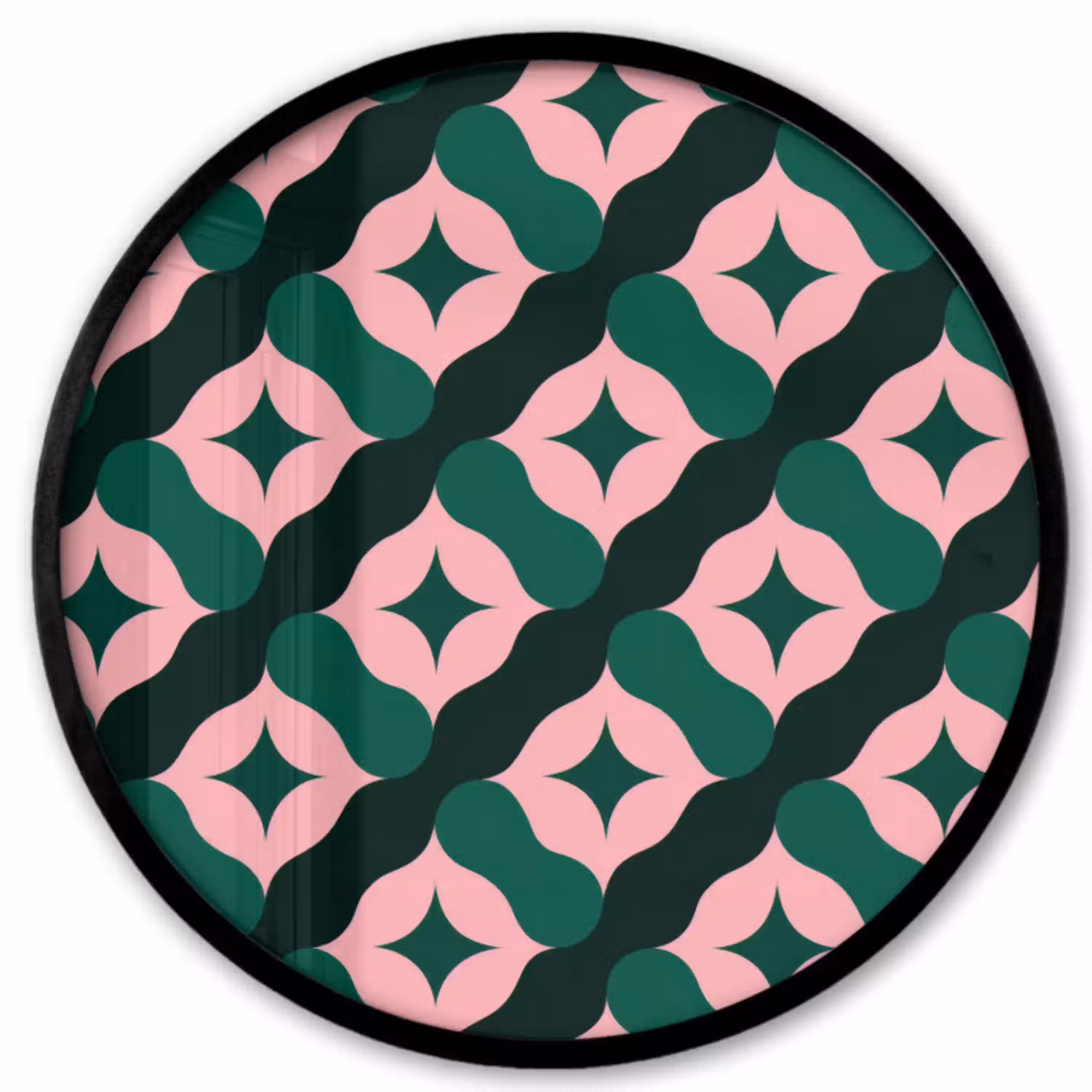 Groen - Roze - Retro - Sterren Fotolijst rond zonder passe partout klein 856 -3d