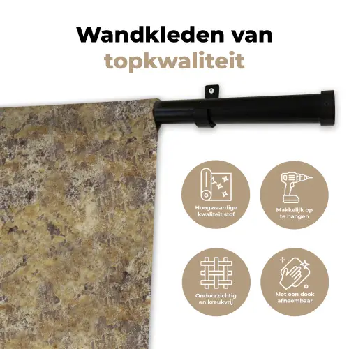 Bruin - Wit - Vlekken - Graniet Wandkleed katoen klein 269 -sfeer2