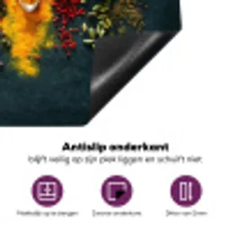 Kruiden - Lepels - Kleurrijk Inductie beschermer vinyl 3mm klein -zzzzzzz-cc-onderkant