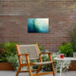 Waterplanten - Vissen - Kleurrijk - Water Tuinposter op houten frame 2 cm dik klein -sfeer3