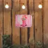 Roze - Bloemen - Cowboy tuinposter los doek klein -sfeer1