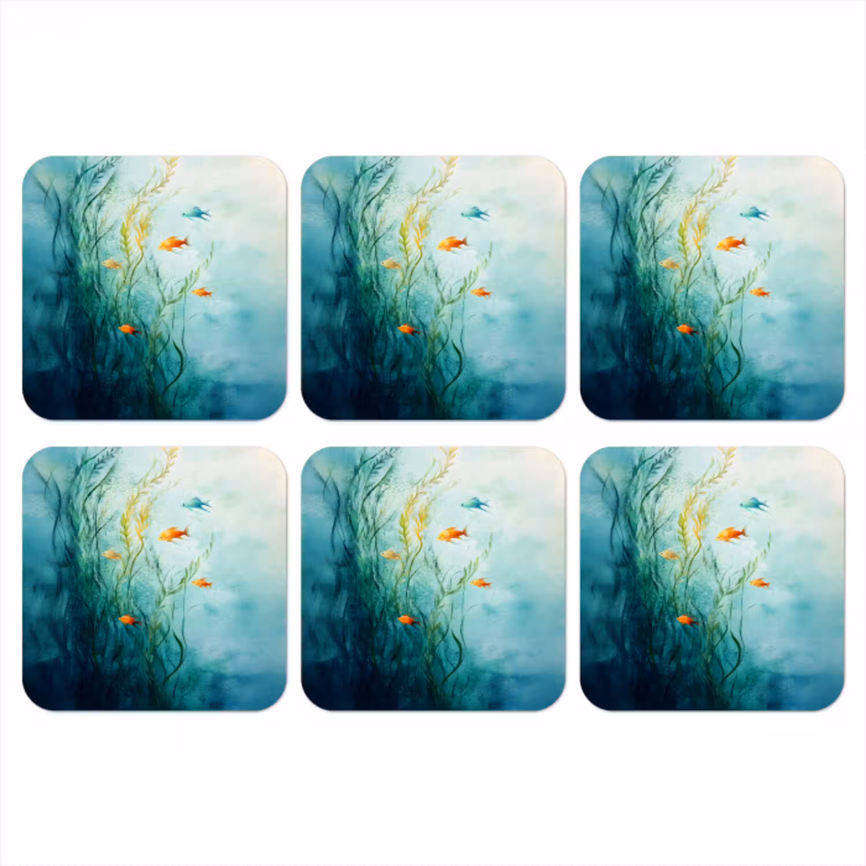 Waterplanten - Vissen - Kleurrijk - Water onderzetter kurk middel -3d