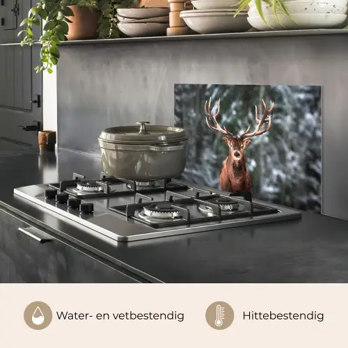 Hert - Winter - Sneeuw - Bos - Natuur - Dier keuken achterwand spatscherm klein -usp_NL