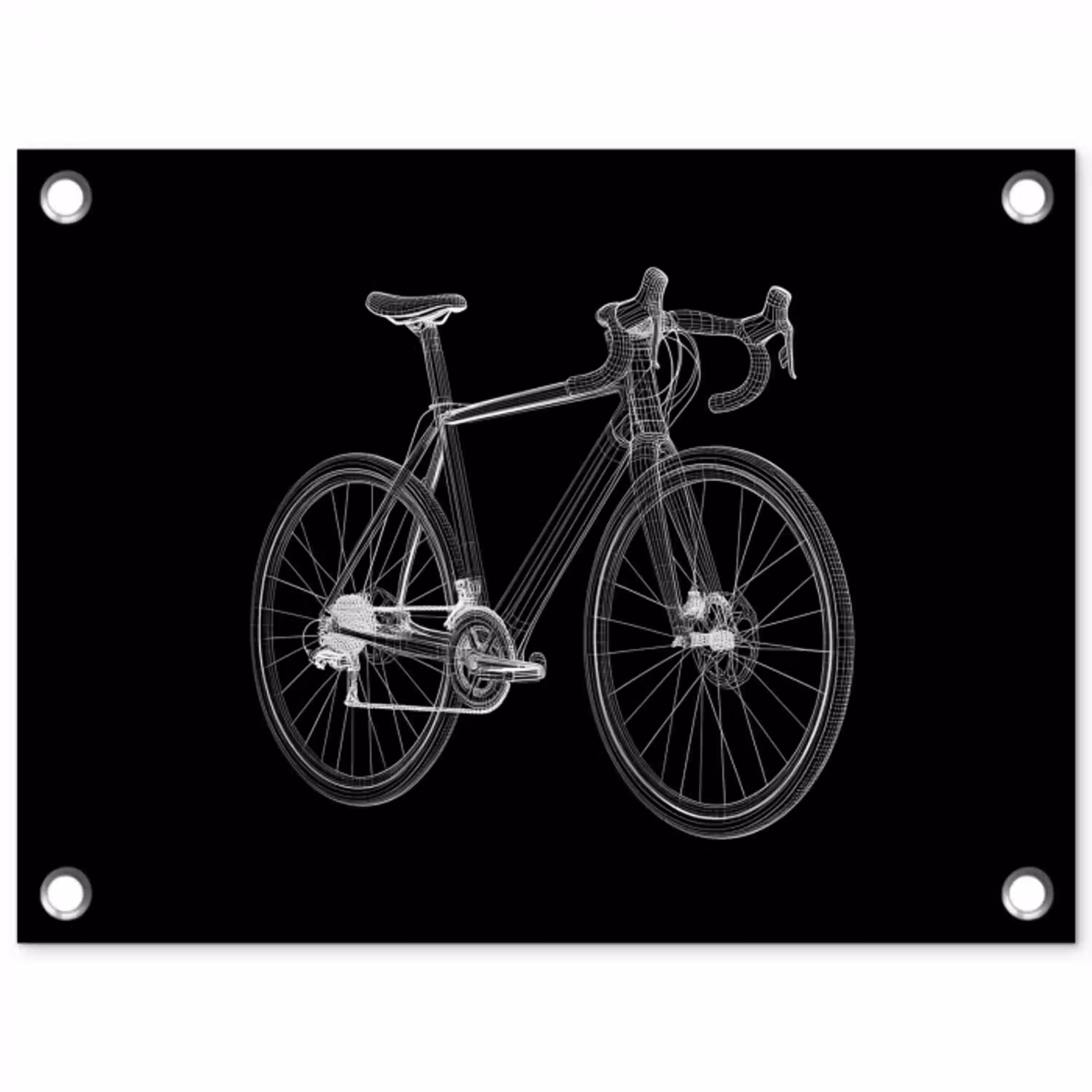 Lijnen - Illustratie - Wit tuinposter los doek klein -3d
