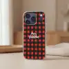 Geruit - Rood - Tekst - Christmas Telefoonhoesje iPhone 17 Pro klein -sfeer2