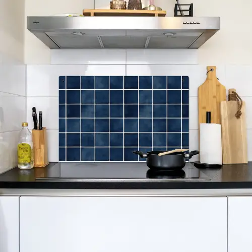 Tegel - Modern - Blauw Inductie beschemer met haakjes klein 777 -sfeer2
