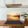 Abstract - Bruin - Modern - Herfst kleuren keuken achterwand spatscherm klein -sfeer2