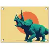 Triceratops - Cirkel - Oranje - Hoorns tuinposter los doek klein -3d