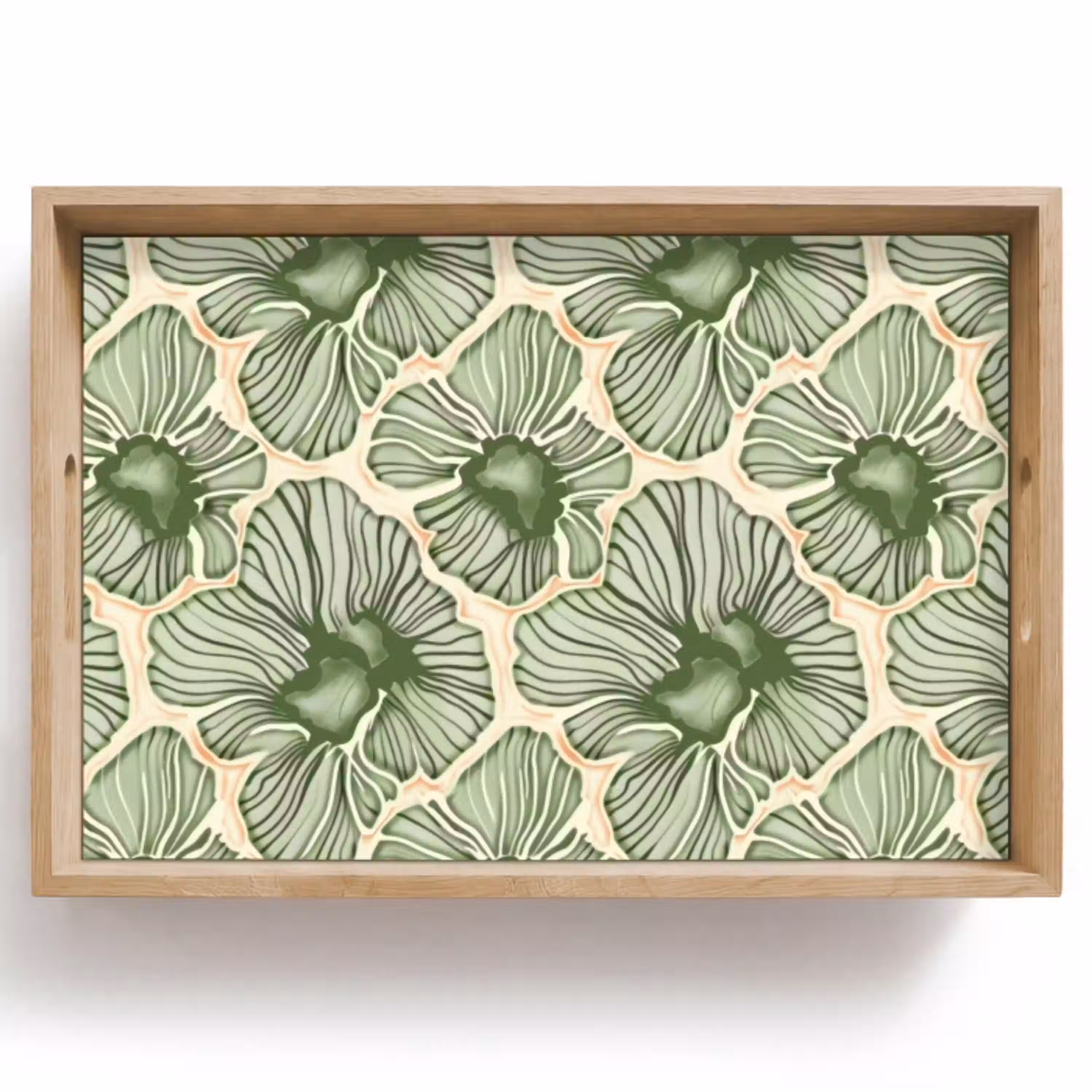 Groen - Botanisch - Bloemen - Organisch - Patroon Dienblad Rechthoek middel 910 -z3d_shopping