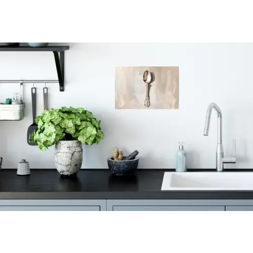 Lepel - Verf - Zilver Muursticker klein -keuken