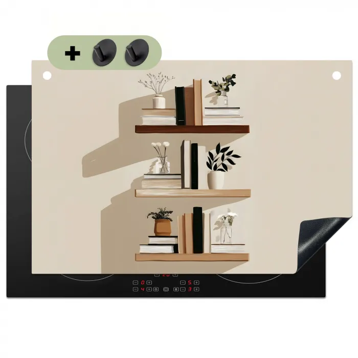 Plankjes - Boeken - Vaasjes - Planten Inductie beschemer met haakjes klein -3d