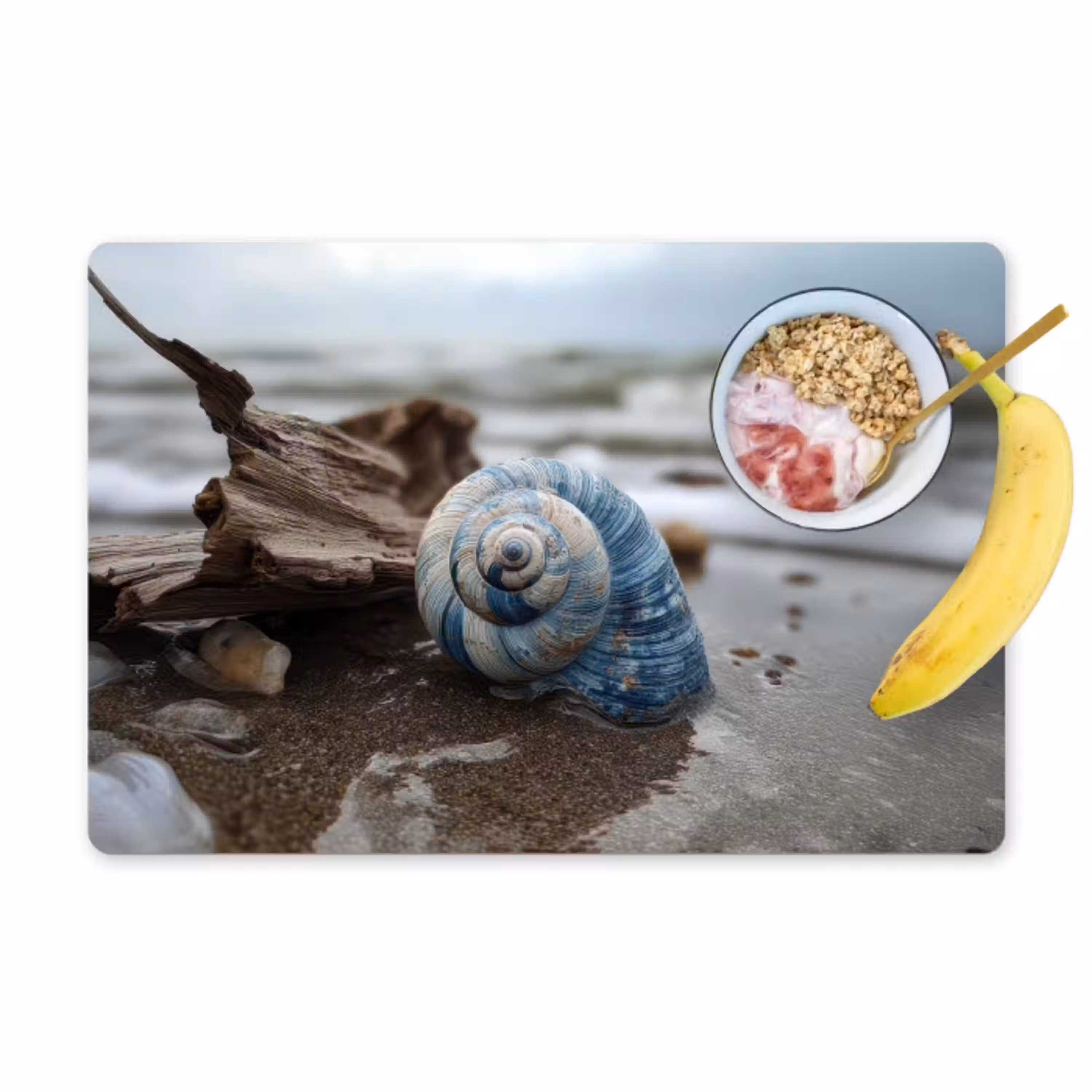 Schelp - Strand - Blauw - Zee Placemat vinyl groot -zzzproduct_Kitchenyeah-website
