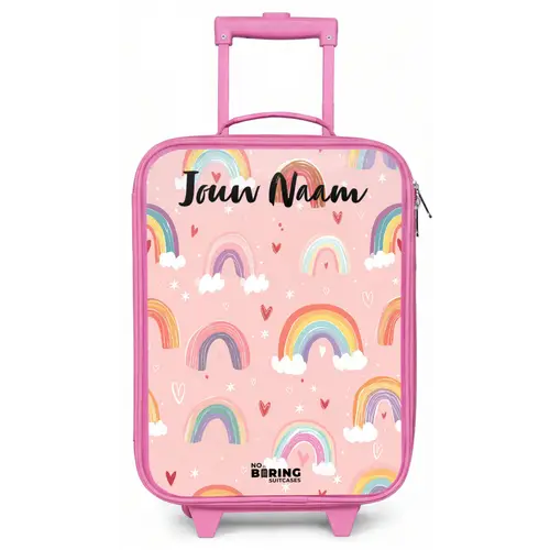 Regenboog - Patroon - Pastel Kinderkoffer - Roze klein -zz3dotto