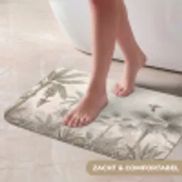 Jungle - Banenboom - Kolibrie - Beige Badmat klein -USP_ZachtNL
