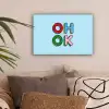 Oh ok - Blauw - Kleurrijk canvas 2cm klein -sfeer1