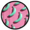 Bananen - Patroon - Blauw - Roze Fotolijst rond zonder passe partout klein -3d