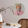 Tijger - Strik - Jasje - Roze Akoestische PET Vilt - Rond klein -sfeer3