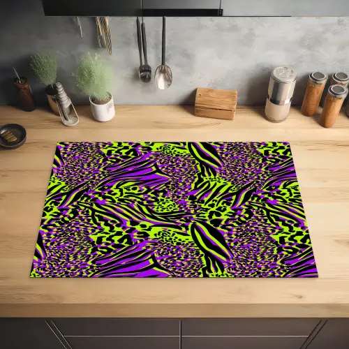 Neon - Paars - Dieren - Patroon Inductie beschermer vinyl 3mm klein 276 -sfeer5