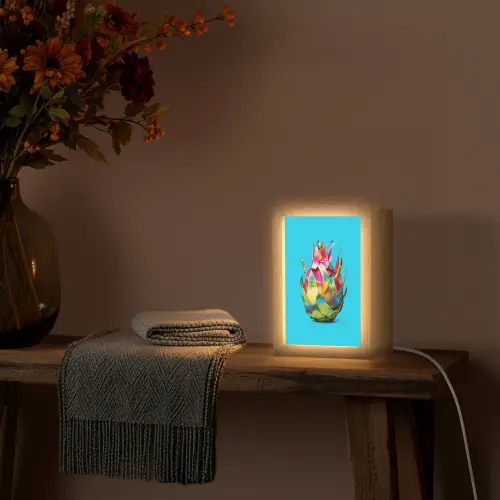 Drakenfruit - Blauw - Levendig Light Box met kabel (Tafellamp) klein -sfeer4