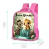 Zebra - Aapje - Waterval - Rotsen Kinderrugzak - Roze middel -productfoto_formaten