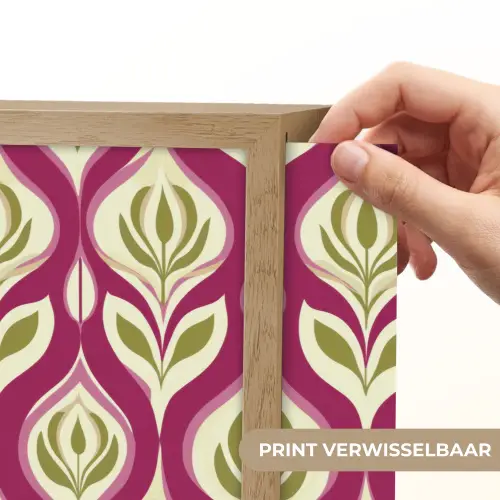 Retro - Floraal - Paars Light Box met batterij (Wandlamp) middel 907 -USP_websiteprintNL