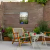 Korenbloemen bij zonsondergang Tuinposter op houten frame 2 cm dik klein -sfeer3