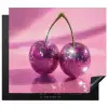 Glitter - Discobol - Roze - Kersen Inductie beschermer vinyl 3mm middel -3d
