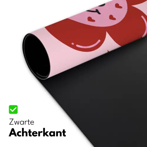 Bloem - Roze - Hartjes Muismat XXL klein -sfeer2
