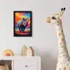 Neushoorn - Zonsondergang - Savanna - Kleurrijk fotolijst zwart zonder passe partout klein -usfeer4_kinderkamer