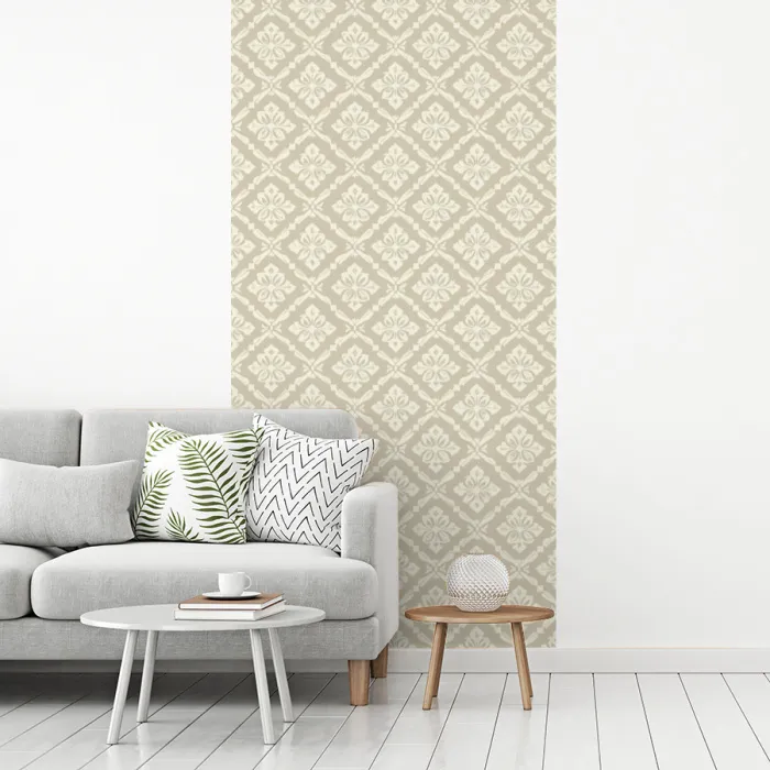 Floraal - Ornament - Beige fotobehang vinyl groot 64 -woonkamer
