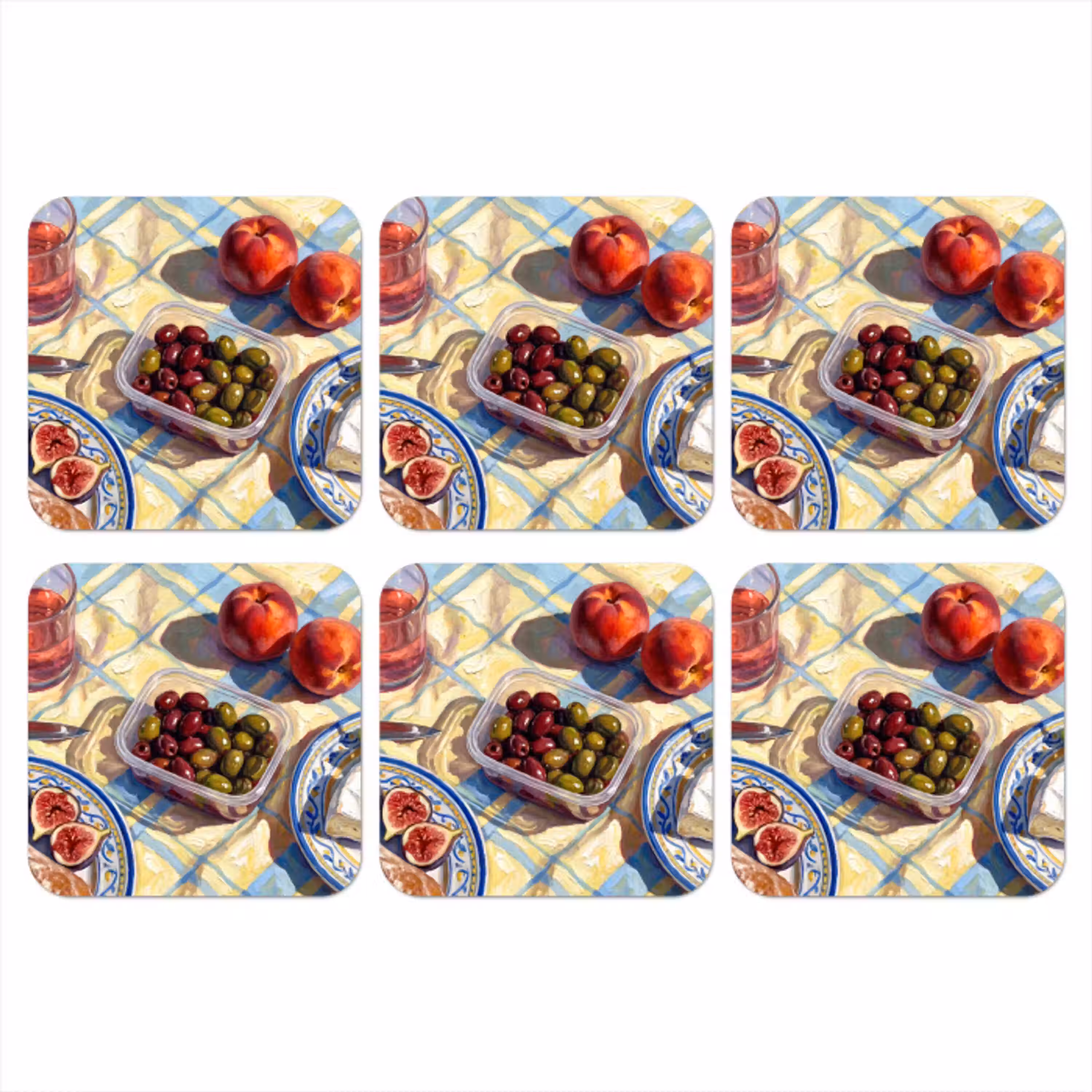 Eten - Picknick - Zomer onderzetter kurk middel -3d