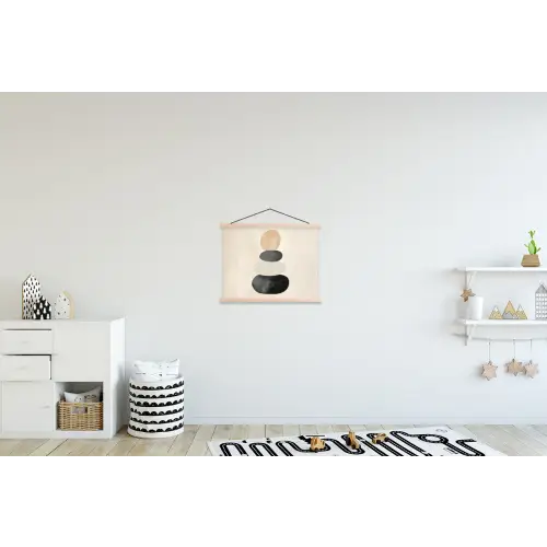 Japandi - Wabi sabi - Beige textielposter latten blank klein -kinderkamer