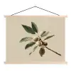 Tak - Groene Bladeren - Vruchten textielposter latten blank klein -3d