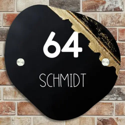 Gouden hoek - Modern Naambord Organisch middel -sfeer10