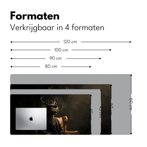 Hert - Zonnebril - Zwart - Pak Muismat XXL klein -sfeer5
