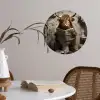 Schotse hooglander - Toilet - Krant - Badkamer Wandcirkel behangsticker klein -sfeer3