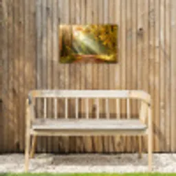 Bos - Bomen - Herfst - Zon - Herfstbladeren - Natuur Tuinposter op houten frame 2 cm dik klein -sfeer4