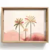 Palmbomen - Heuvels - Minimalistisch - Zachtroze Dienblad Rechthoek middel -z3d_shopping