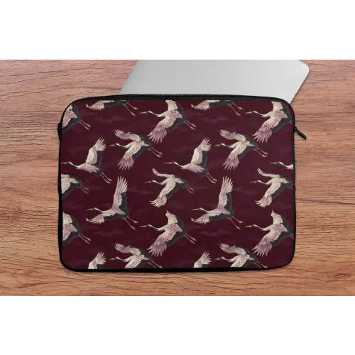 Kraanvogels - Klassiek - Bordeaux laptophoes neopreen klein 279 -tafel