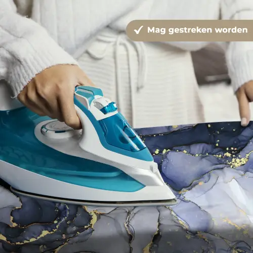 Marmer - Goud - Abstract - Blauw Wandkleed katoen klein -sfeer9