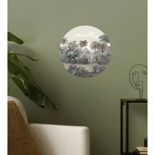 Tropisch - Landschap - Illustratie Wandcirkel behangsticker klein -sfeer2