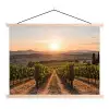 Wijngaard - Zonsondergang - Landschap textielposter latten blank klein -3d