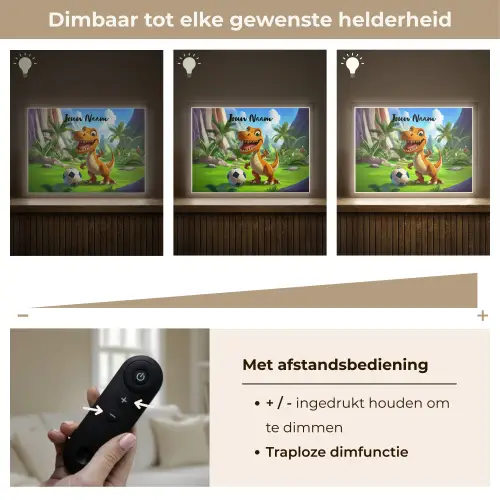 Dino - Voetbal - Groen Light Box met batterij (Wandlamp kind) middel -USP_dimbaarNL